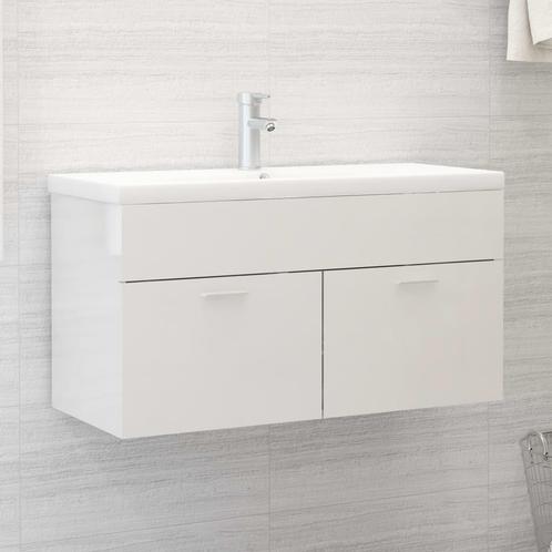 vidaXL Armoire dévier avec lavabo intégré Blanc, Maison & Meubles, Tables | Coiffeuses, Neuf, Envoi