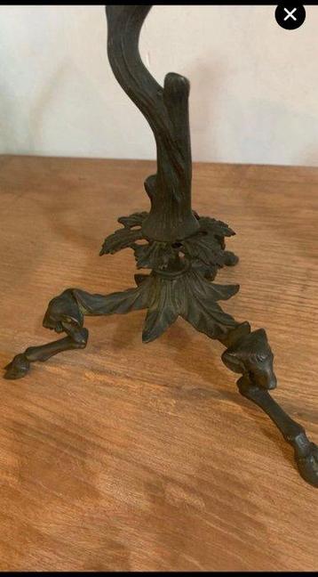 Candélabre - Bronze - Ancienne lampe à huile italienne «