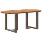 vidaXL Eettafel 180x90x74 cm ovaal massief eikenhout, Huis en Inrichting, Verzenden, Nieuw
