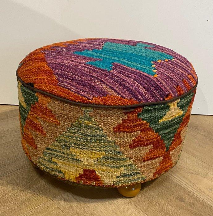 Poef - Wol, Hout, Antiek en Kunst, Kunst | Niet-Westerse kunst