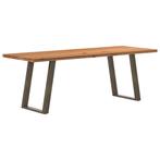vidaXL Eettafel rechthoekig 220x80x74 cm massief eikenhout, Huis en Inrichting, Tafels | Eettafels, Verzenden, Nieuw