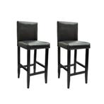 vidaXL Tabourets de bar lot de 2 noir similicuir, Verzenden, Neuf