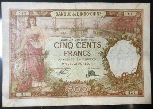 Djibouti, Frans Somaliland. - 500 Francs 1927 Banca, Postzegels en Munten, Munten | Nederland