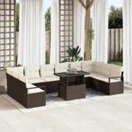vidaXL Tuinbank Set met kussen 11 pcs Bruin en crème 100 x, Tuin en Terras, Verzenden, Nieuw