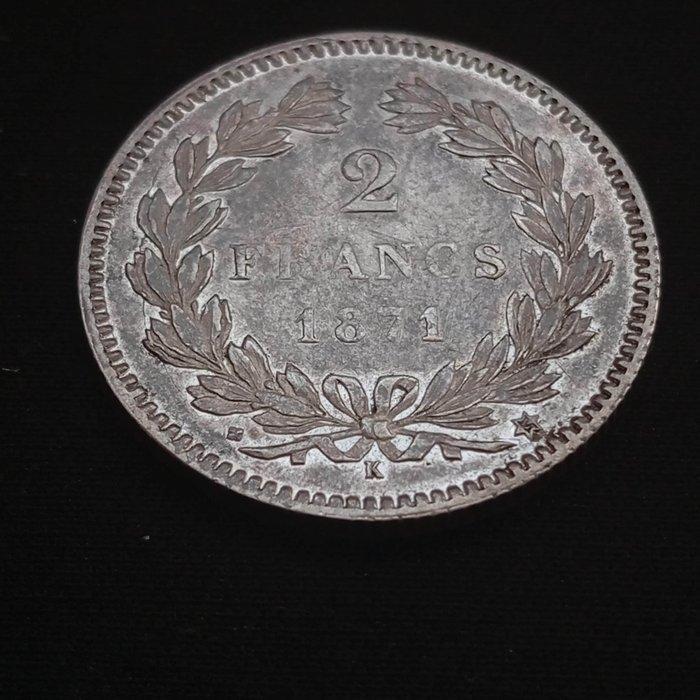 Frankrijk. 2 Francs 1871-K Cérès (Zonder Minimumprijs), Postzegels en Munten, Munten | Europa | Euromunten