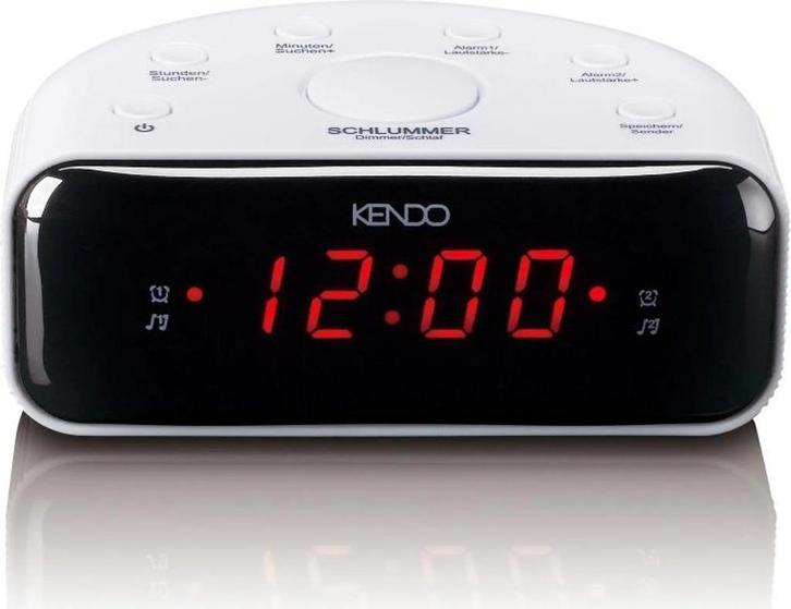 Wekkerradio - Digitale wekker - Alarmklok - Wit - KENDO •, Huis en Inrichting, Woonaccessoires | Klokken, Nieuw, Verzenden