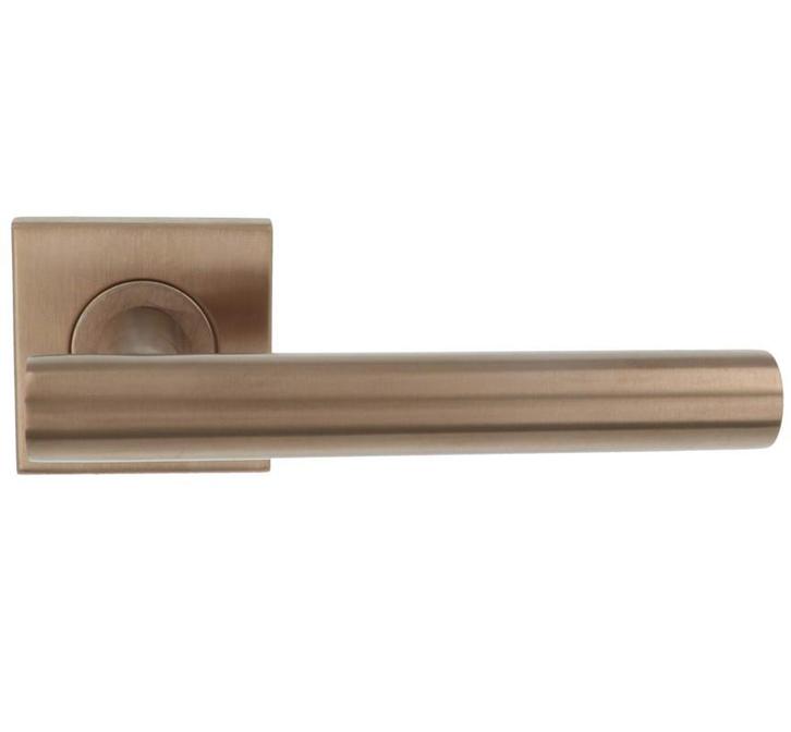 Deurklink Kyra op geveerd rozet PVD licht brons, Doe-het-zelf en Bouw, Hang- en Sluitwerk, Klink of Kruk, Nieuw, Overige materialen