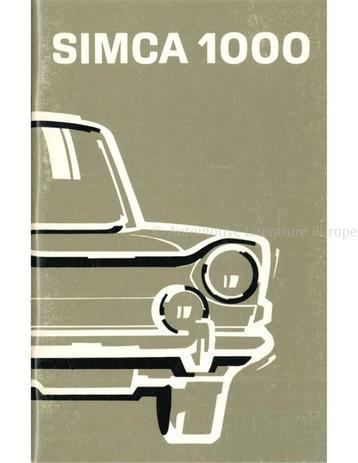 1975 SIMCA 1000 INSTRUCTIEBOEKJE NEDERLANDS
