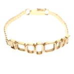 Exclusief; gouden dames schakel armband | 16,5 cm, Ophalen of Verzenden, Gebruikt, Overige kleuren, Goud