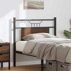 vidaXL Hoofdbord 75 cm bewerkt hout en staal bruin, Huis en Inrichting, Slaapkamer | Bedden, Verzenden, Nieuw