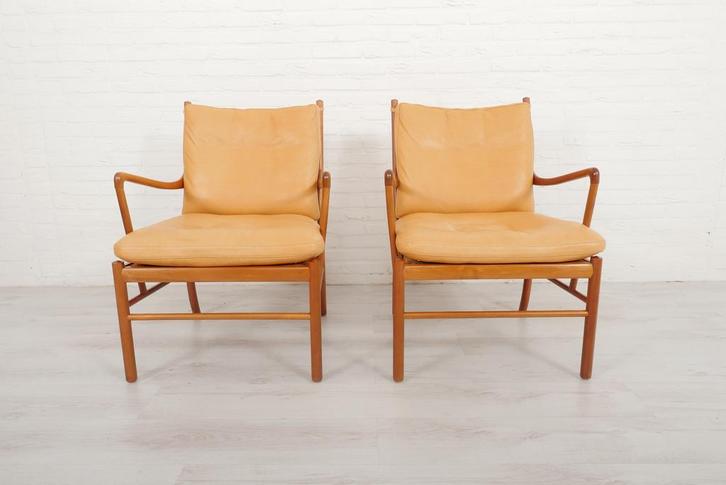 Set van 2 vintage Ole Wanscher stoelen | Colonial chair |, Huis en Inrichting, Fauteuils, Ophalen of Verzenden