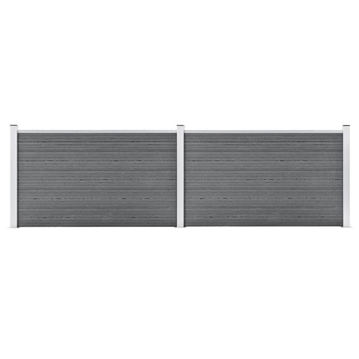 vidaXL Schutting 353x106 cm HKC grijs, Tuin en Terras, Tuinhekken en Hekwerk, Nieuw, Verzenden