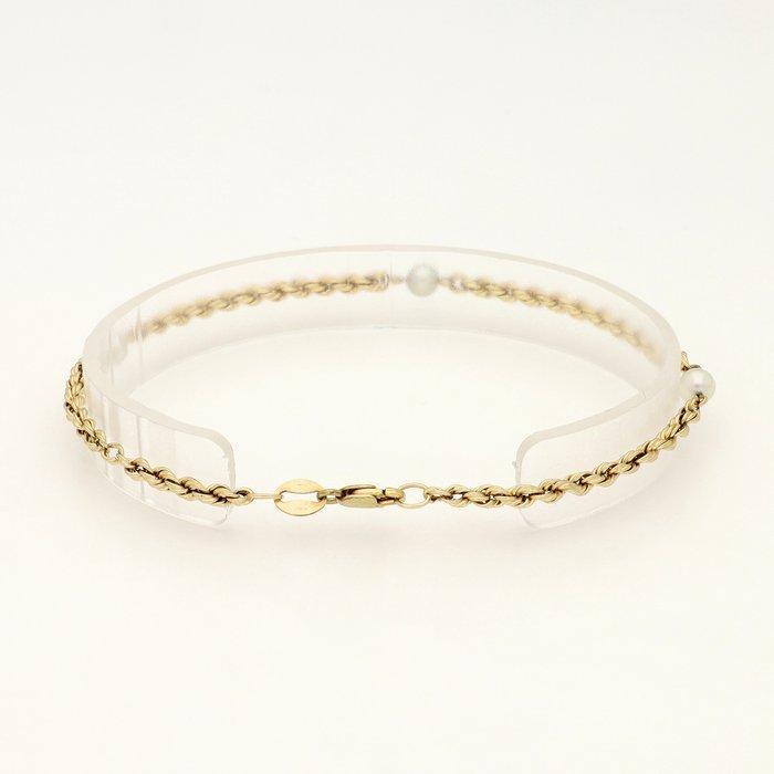 Zonder Minimumprijs - Armband - 14 karaat Geel goud - Parel, Handtassen en Accessoires, Armbanden