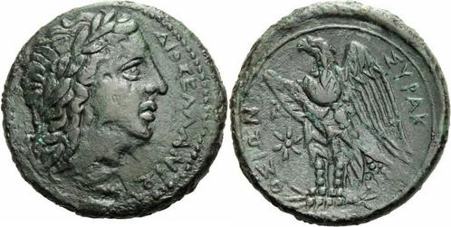 287-278 v Chr Syrakus Sizilien Hiketas Bronze Zeus Hellan..., Postzegels en Munten, Munten en Bankbiljetten | Verzamelingen, Verzenden