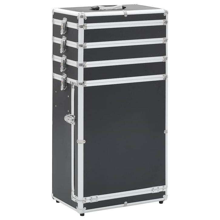 vidaXL Make-up trolley aluminium zwart, Handtassen en Accessoires, Toilettassen, Nieuw, Verzenden
