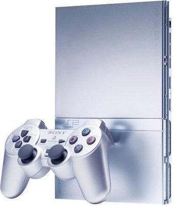 Playstation 2 Console Slim Zilver + Sony Controller, Games en Spelcomputers, Spelcomputers | Sony PlayStation 2, Zo goed als nieuw