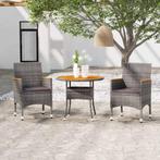 vidaXL 3-delige Tuinset poly rattan grijs, Tuin en Terras, Verzenden, Nieuw, Tuinset