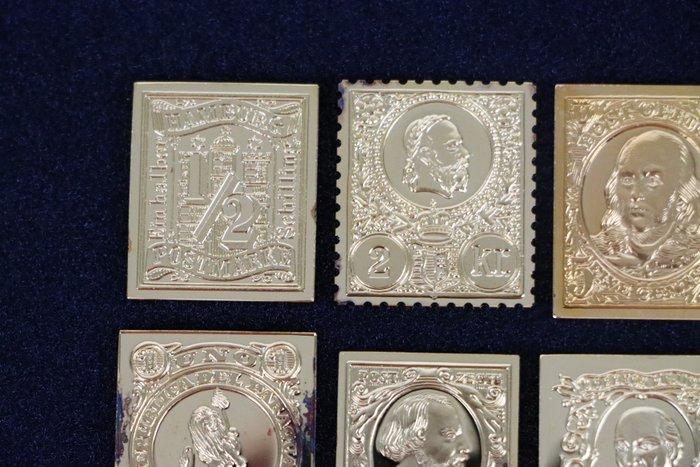 Wereld - Official Gold on Silver Proofs 24K - First Stamps, Postzegels en Munten, Postzegels | Amerika