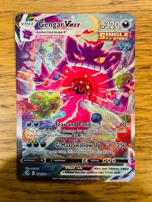 WOTC Pokémon - 1 Card - Gengar VMAX Alt Art #271 Fusion, Hobby en Vrije tijd, Verzamelkaartspellen | Pokémon