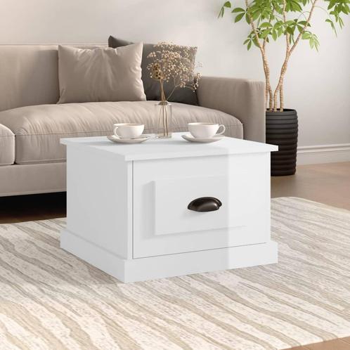 vidaXL Table basse blanc brillant 50x50x35 cm bois, Maison & Meubles, Tables | Tables de salon, Neuf, Envoi