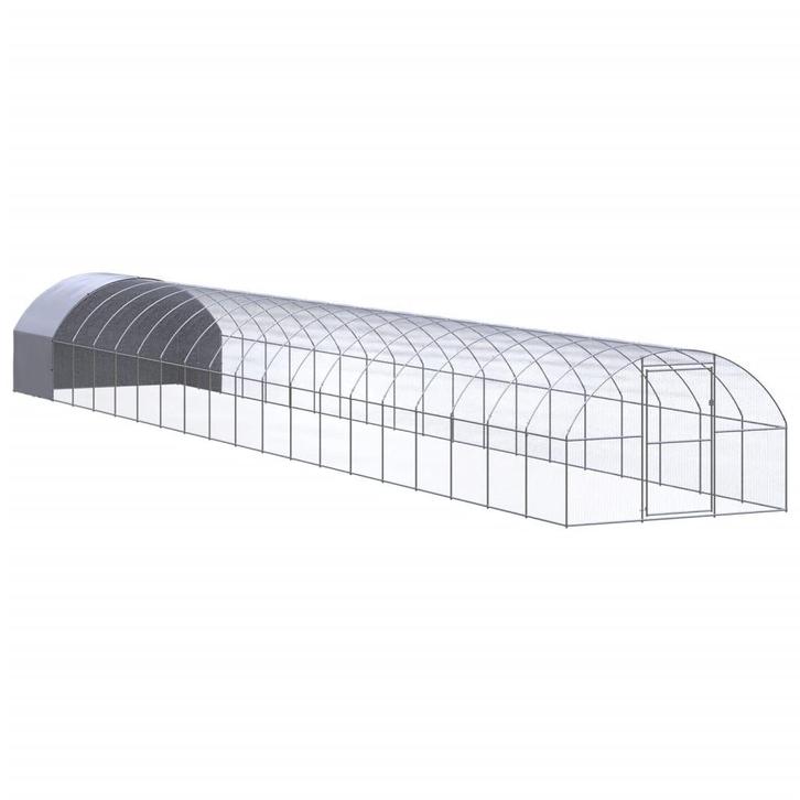 vidaXL Kippenren 3x20x2 m gegalvaniseerd staal, Dieren en Toebehoren, Knaagdieren en Konijnen | Hokken en Kooien, Nieuw, Verzenden