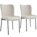 tectake Gestoffeerde stoel Tessa - Geweven stof gebroken wit, Huis en Inrichting, Verzenden, Nieuw