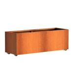 Cortenstaal plantenbak 150x50x50cm - Met wielen, Tuin en Terras, Bloembakken en Plantenbakken, 100 cm of meer, Nieuw, Metaal, Rechthoekig