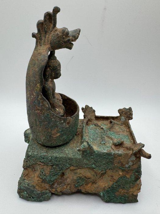 Buddha onder de bescherming van de Naga Mucalinda Birma,, Antiek en Kunst, Kunst | Niet-Westerse kunst