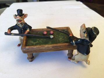 sculptuur, Le billard - 5 cm - Koud geverfd brons