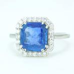 Ring Platina - 3.68ct. tw. Saffier - Diamant - Bruids