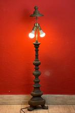 Staande lamp - Vintage Art Deco vloerlamp - Hout