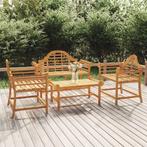 vidaXL 4-delige Loungeset massief teakhout, Tuin en Terras, Verzenden, Nieuw, Loungeset