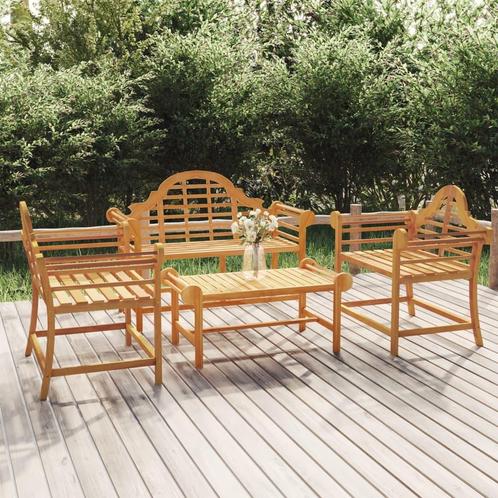 vidaXL 4-delige Loungeset massief teakhout, Tuin en Terras, Tuinsets en Loungesets, Loungeset, Nieuw, Verzenden
