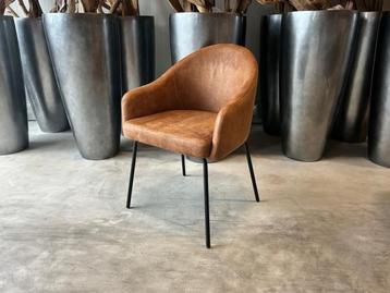 Veiling - Eetkamerstoel Bo (set van 8) Microleder - Cognac beschikbaar voor biedingen