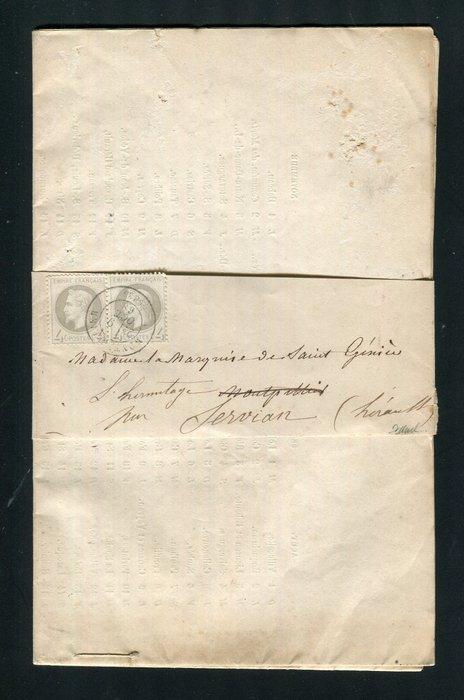France 1868 - Rare Imprimé et sa Bande Journal envoyés de, Postzegels en Munten, Postzegels | Europa | Frankrijk