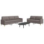 vidaXL 2-delige Loungeset stof taupe, Verzenden, Nieuw