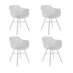 Tweedekans | Kick Set van 4 Tuinstoelen Indy Wit - Wit Frame, Tuin en Terras, Ophalen of Verzenden, Nieuw
