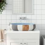 vidaXL Opzetwasbak ovaal 59x40x14 cm keramiek meerkleurig, Doe-het-zelf en Bouw, Verzenden, Nieuw