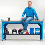 Datona Werkbank PRO met bamboe werkblad en legbord - 200 cm, Doe-het-zelf en Bouw, Ophalen of Verzenden, Nieuw