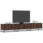 vidaXL Tv-meubel 240x35x41 cm bewerkt hout bruin, Huis en Inrichting, Kasten |Televisiemeubels, Verzenden, Nieuw