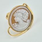 Zilver, Verguld - Ring - CAMMEO met de hand gegraveerd, Antiek en Kunst