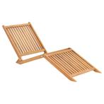 vidaXL Chaise longue bois de teck solide, Jardin & Terrasse, Verzenden, Neuf