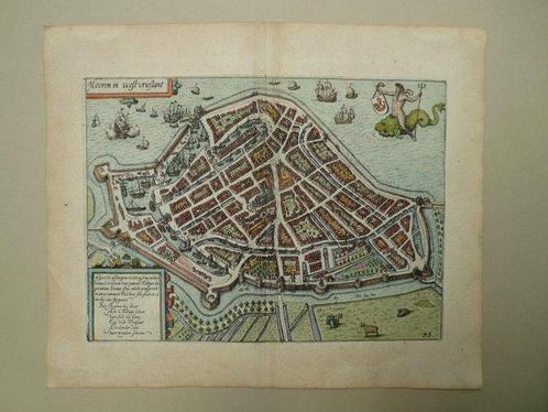Pays-Bas - Hoorn; L. Guicciardini / W. Blaeu - Hooren in, Boeken, Atlassen en Landkaarten