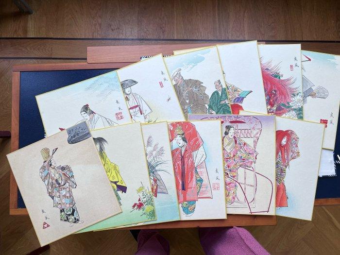 N sugata jni kagetsu  (Twelve months of Noh, Antiek en Kunst, Antiek | Overige Antiek