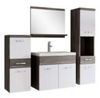 Badkamermeubel Set Alba 60 x 35 cm Grijs eiken wit Badmeubel, Huis en Inrichting, Badkamer | Badkamermeubels, Verzenden, Nieuw