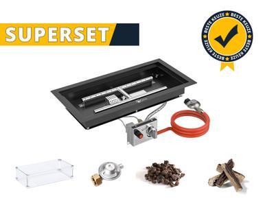 GoFire SUPERSET inbouwbrander rechthoek 56 x 28 | Flexibel, Tuin en Terras, Vuurtafels, Verzenden