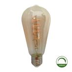 LED Rustic Edison lamp Amber 64mm 6,5 Watt Dimbaar Extra, Verzenden, Nieuw, E27 (groot)