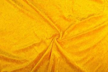 Velvet stof okergeel stof - 10m rol - Polyester stof, Verzenden