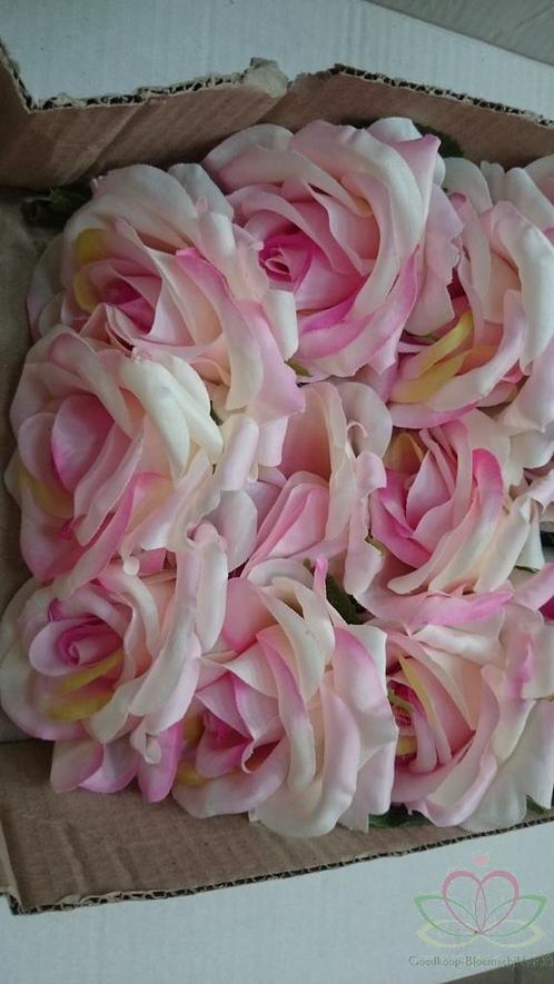Roos Groot ZIJDE / Tak 60cm. Roze/Peach Grote roos, Huis en Inrichting, Woonaccessoires | Kunstplanten en Kunstbloemen, Nieuw