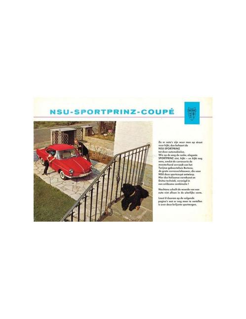 1963 NSU SPORT-PRINZ COUPÉ BROCHURE NEDERLANDS, Livres, Autos | Brochures & Magazines, Enlèvement ou Envoi